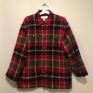 Jones New York Sport Wool Plaid Coat  size Medium